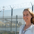 Charlotte Verkeyn, voorzitter Haven Oostende bij het superveilig hekwerk