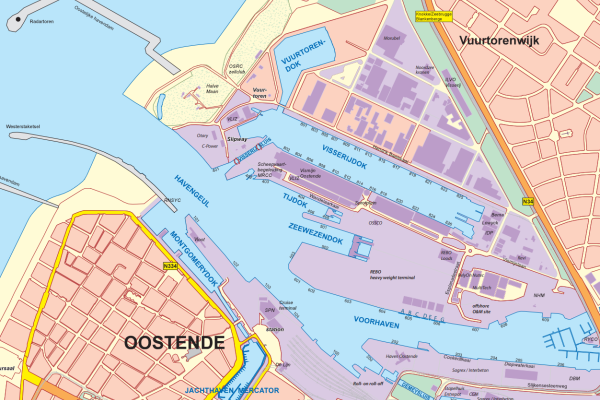 Haventerreinen voorhaven Haven Oostende