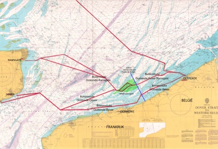 Historische vaarroute Oostende - Verenigd Koninkrijk